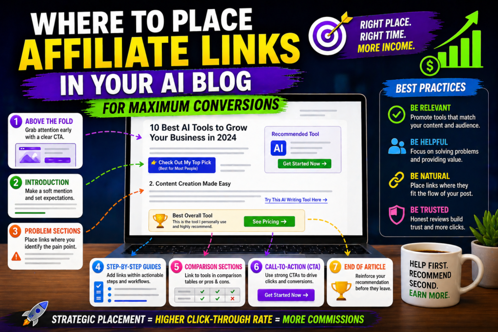 where to place affiliate links