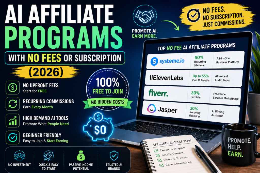 affiliate programs with no fees