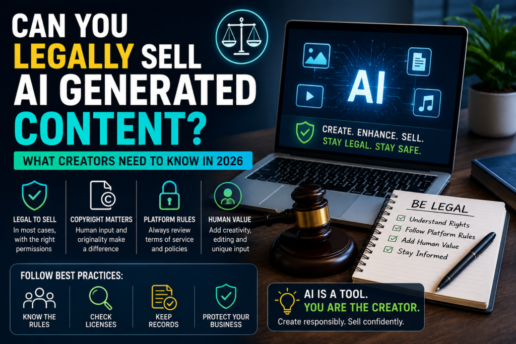can you legally sell ai generated content