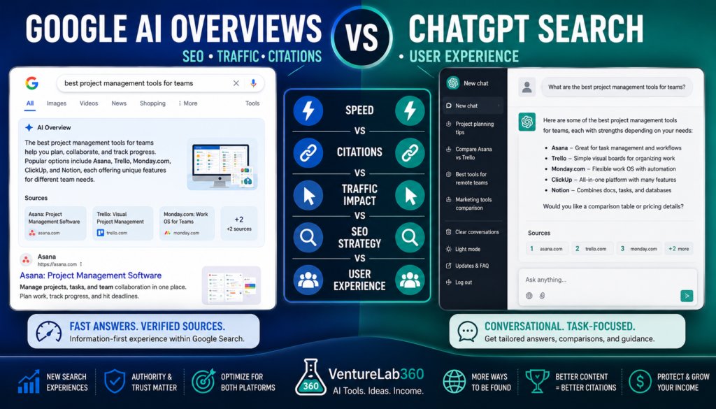 Google AI Overviews vs ChatGPT Search